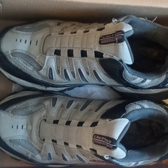 SKECHERS Extra Wide, After Burn M. Fit GRAY/BLACK, Memory Foam, Sneakers Men 8.5 - Picture 1 of 9